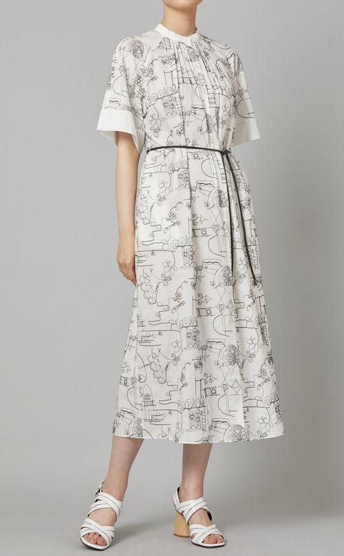 ベルト付シャツワンピース