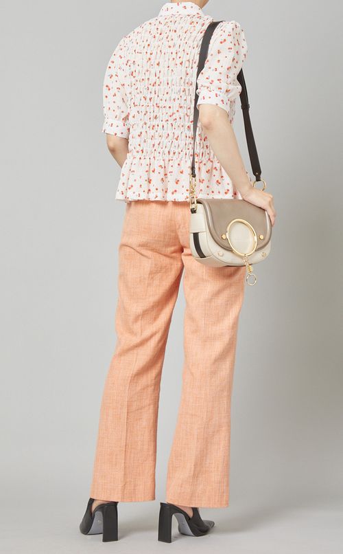 チェリープリントシャーリングブラウス