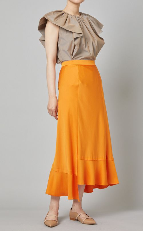 ランダムヘムサテンスカート