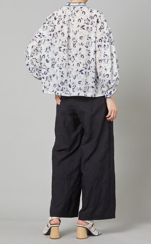 ランタンスリーブプリントシャツ