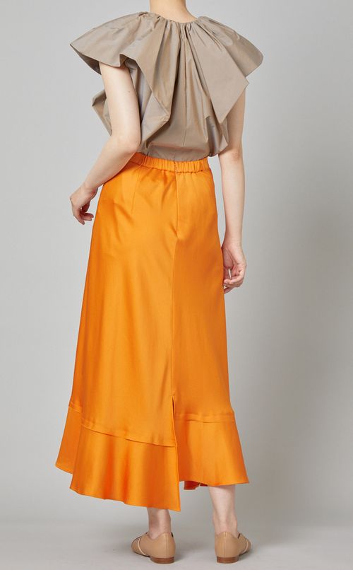 ランダムヘムサテンスカート