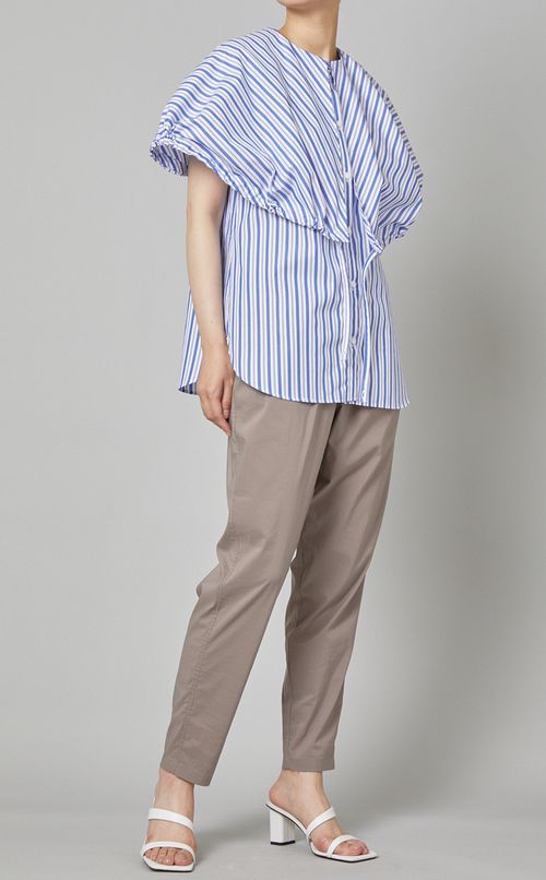 ケープデザインストライプブラウス