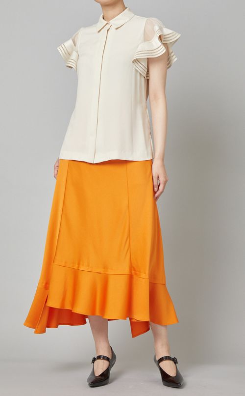 ランダムヘムサテンスカート