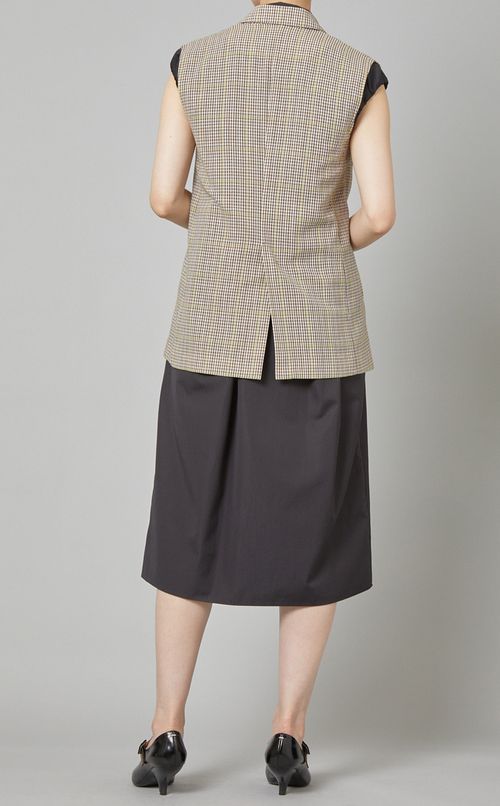 チェック柄テーラードジレ