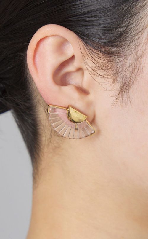 クリアゴールドミックスイヤリング