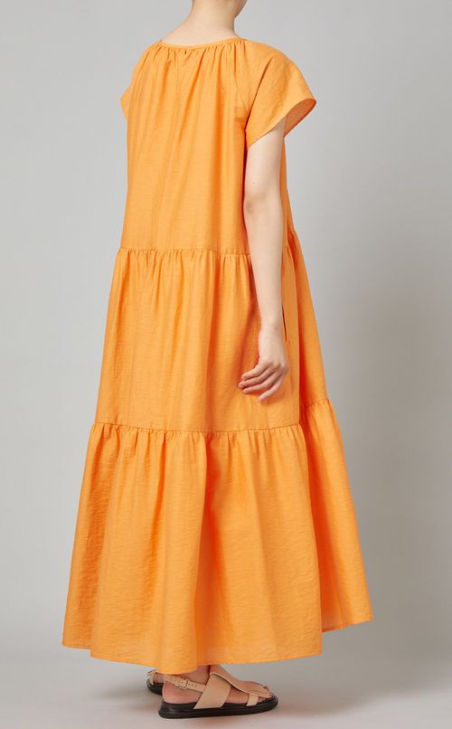 コットン混ティアードワンピース