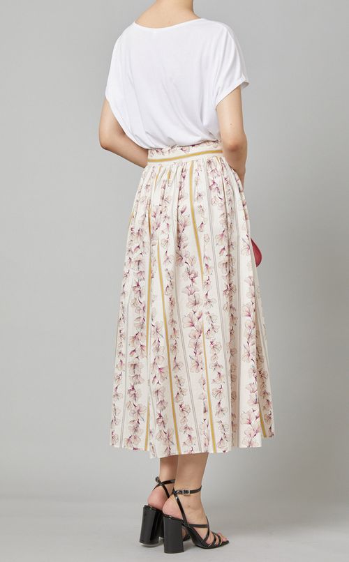 フラワープリントギャザースカート
