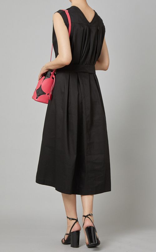 リネン混フレアワンピース