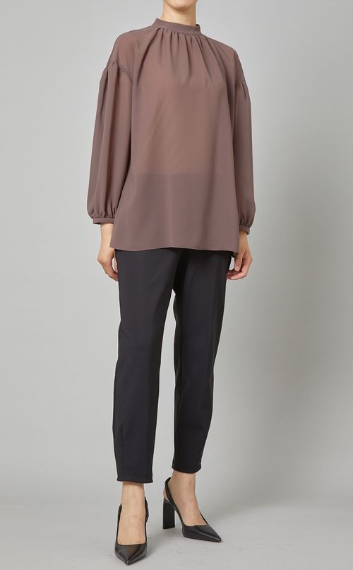 シフォンギャザーブラウス