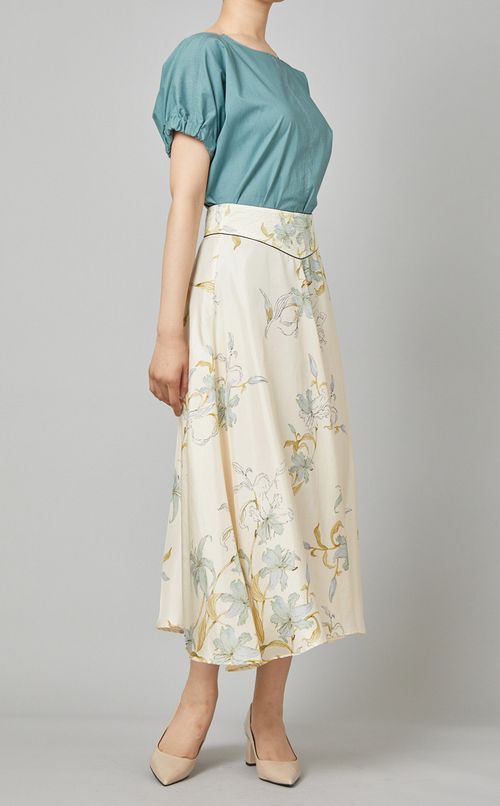 フラワープリントフレアスカート