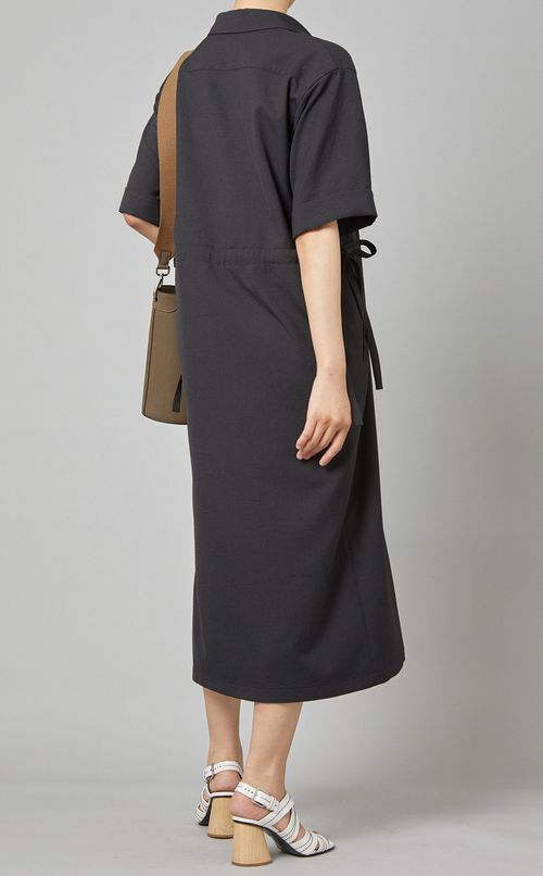 ベルト付スリットシャツワンピース