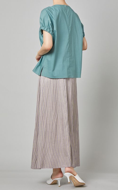 ギャザーパフスリーブプルオーバー