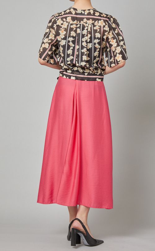 フラワープリントカシュクールブラウス