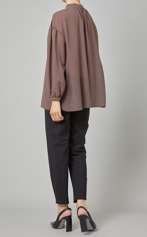 シフォンギャザーブラウス