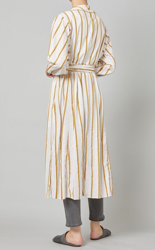 ストライプVネックワンピース