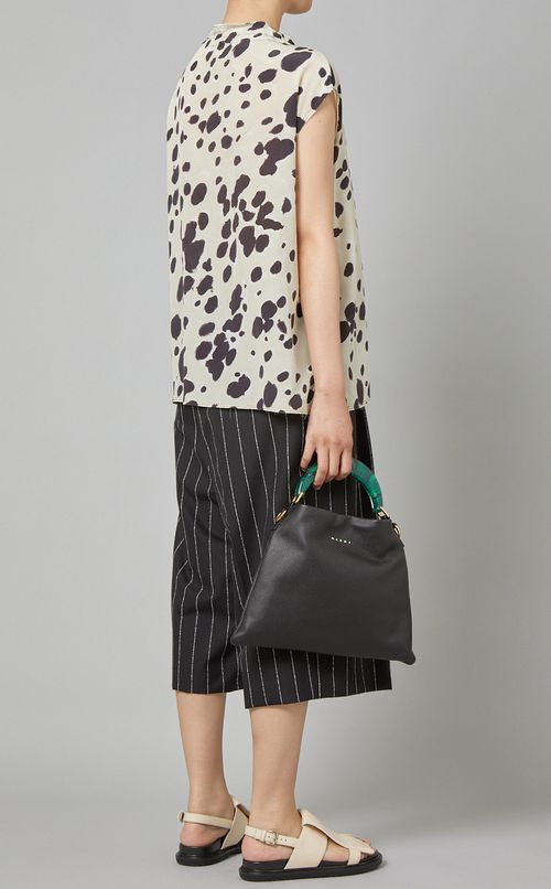 アニマルプリントギャザーブラウス