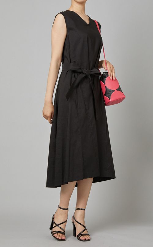 リネン混フレアワンピース