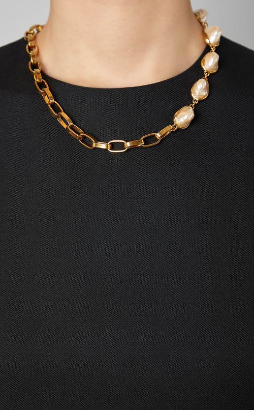 パールモチーフチェーンネックレス