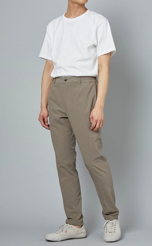 ウールポリエステルドロストパンツ