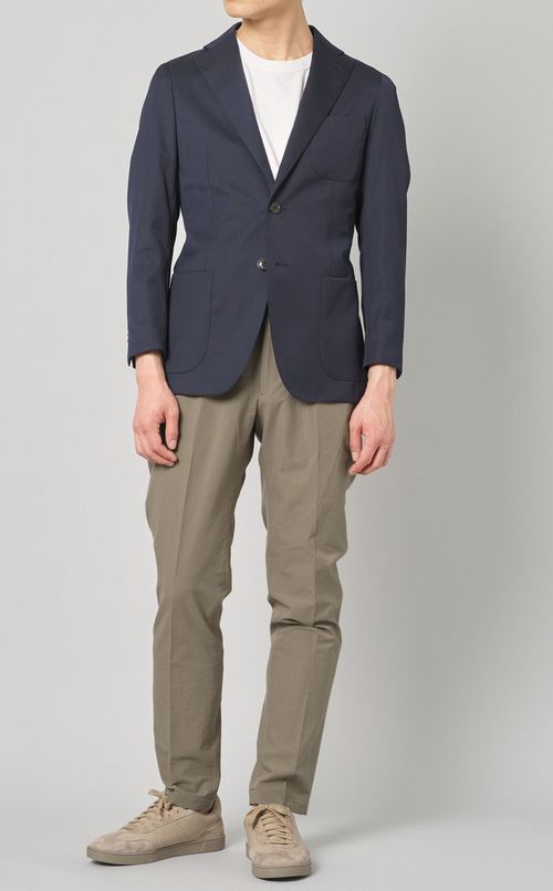 ウールポリエステルドロストパンツ