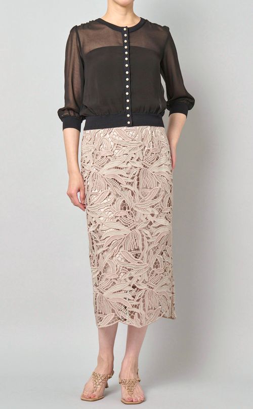 リーフレースタイトスカート