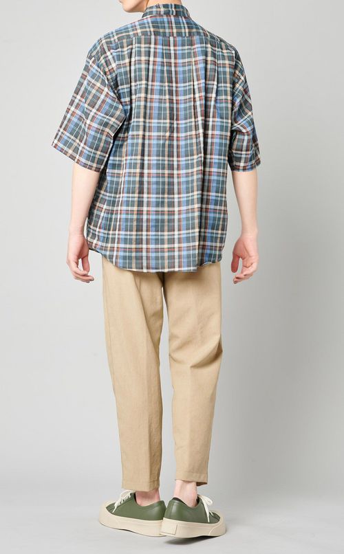 ガーゼチェックプルオーバーシャツ