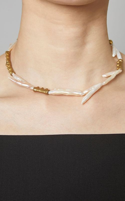 アフリカンパールショートネックレス