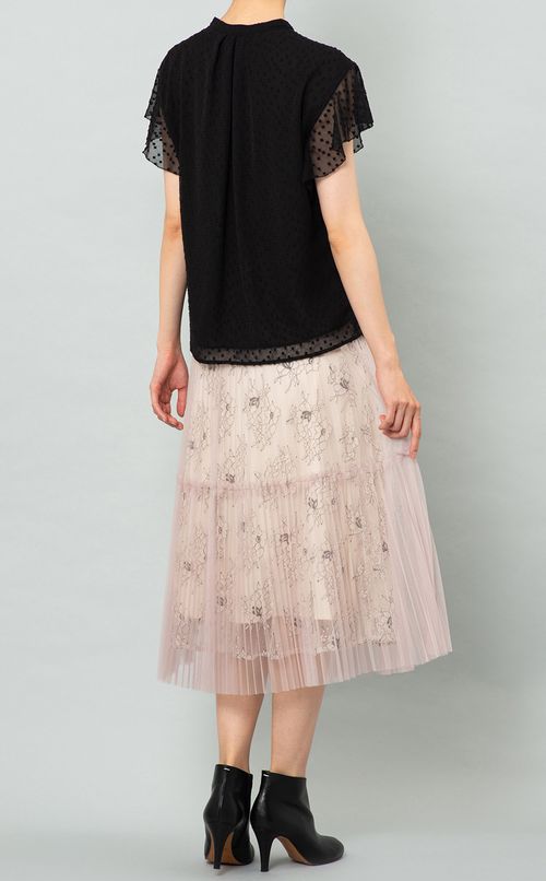 シアーフラワープリントプリーツスカート