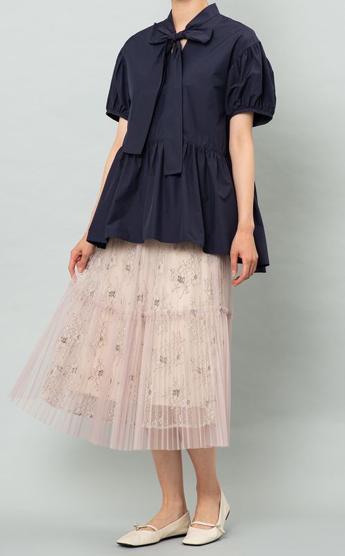 シアーフラワープリントプリーツスカート