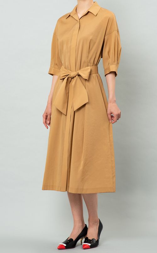 オーガンジーロングシャツワンピース