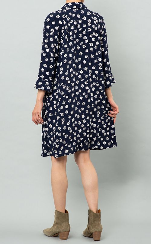 フラワープリントシャツワンピース