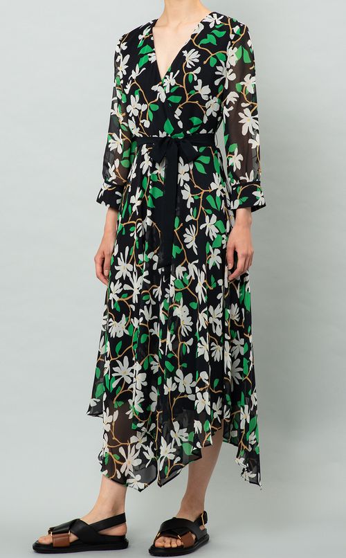 カシュクール風Vネックワンピース