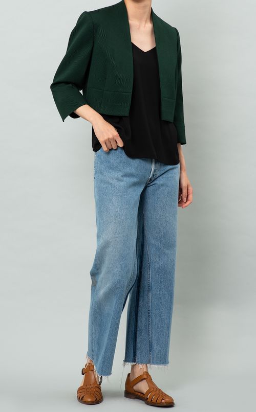 ノーカラーショートジャケット