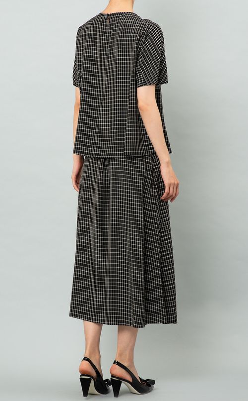 チェックプリントTブラウス