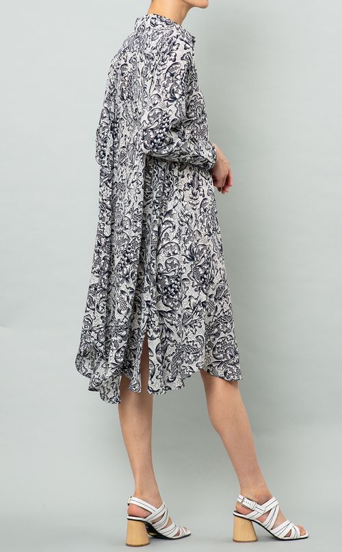 フラワープリントシルクワンピース