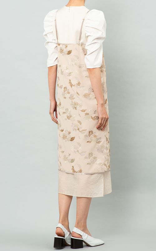 フラワー刺繍キャミソールワンピース