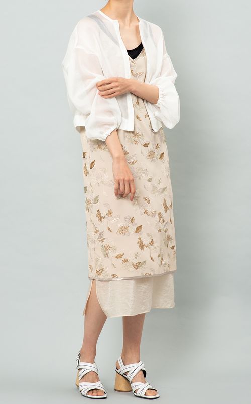 フラワー刺繍キャミソールワンピース