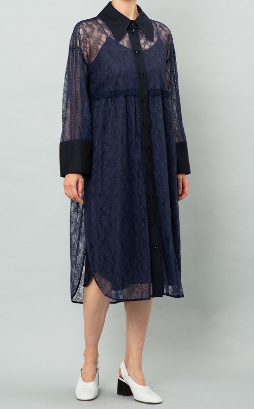 レースシャツワンピース