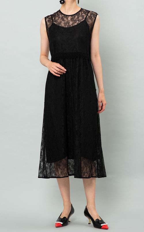 レースレイヤードワンピース