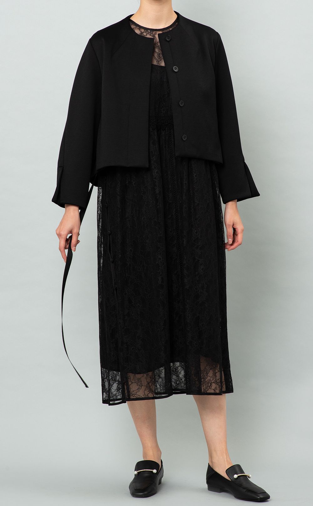 新品未使用⭐︎Arobe ⭐︎ワンピース Arobe|レースレイヤードワンピース