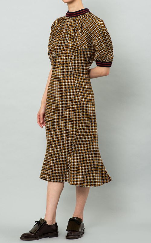 チェックジャカードワンピース