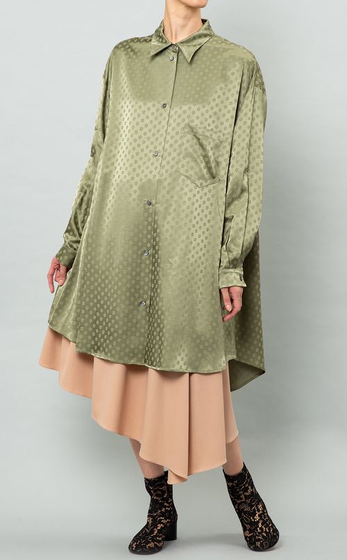 フラワージャガードシャツワンピース