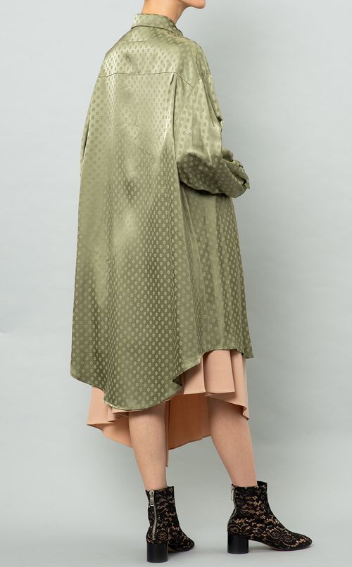 フラワージャガードシャツワンピース