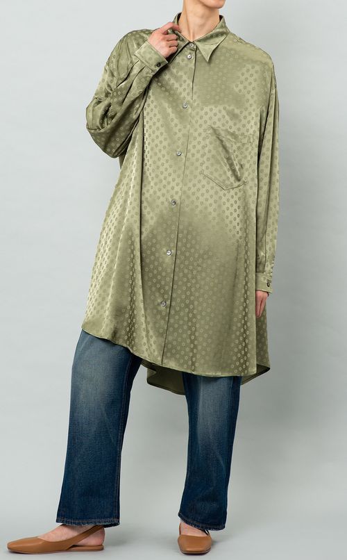 フラワージャガードシャツワンピース