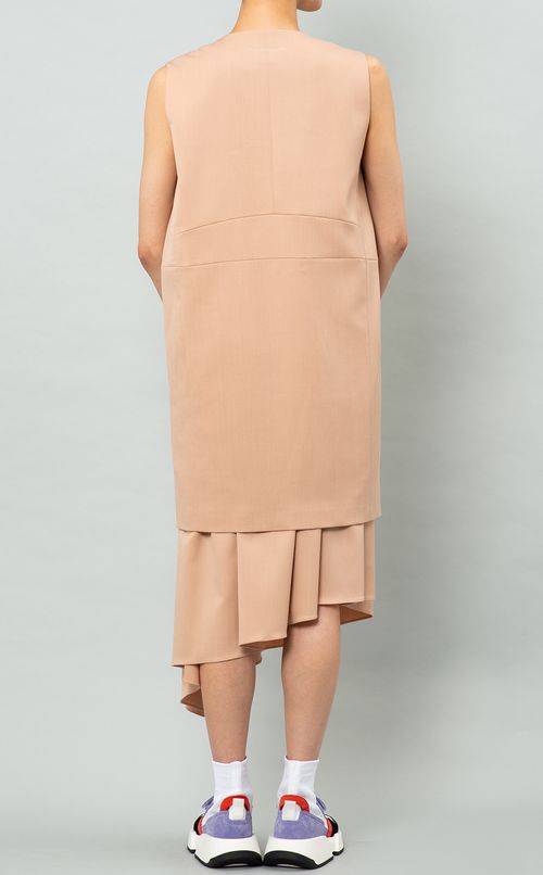 Vネックプルオーバーロングジレ