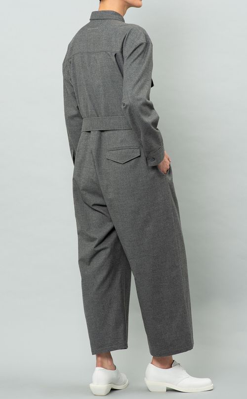 ベルト付フランネルジャンプスーツ