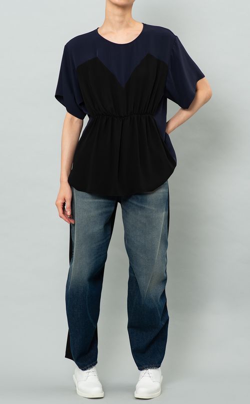 切替フライボタンデニムパンツ