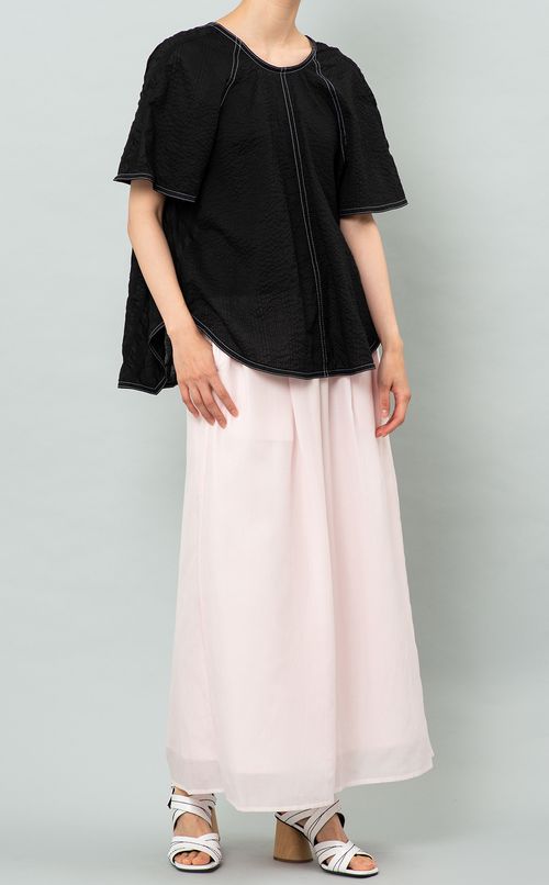 キュプラ混ドビーワイドパンツ