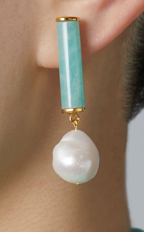 ストーンパールイヤリング