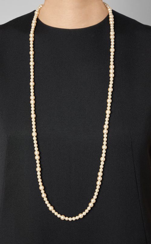 マーカサイトパールロングネックレス